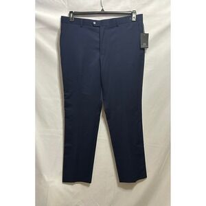 NWT‎ JB Britches Mens Navy Blue Flat Front Dress Pants Trousers 38x32